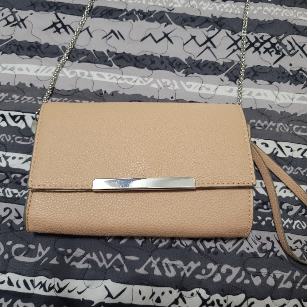 Nude Small Clutch Purse for Women Formal Evening Bag Crossbody/Wristlet Handbag